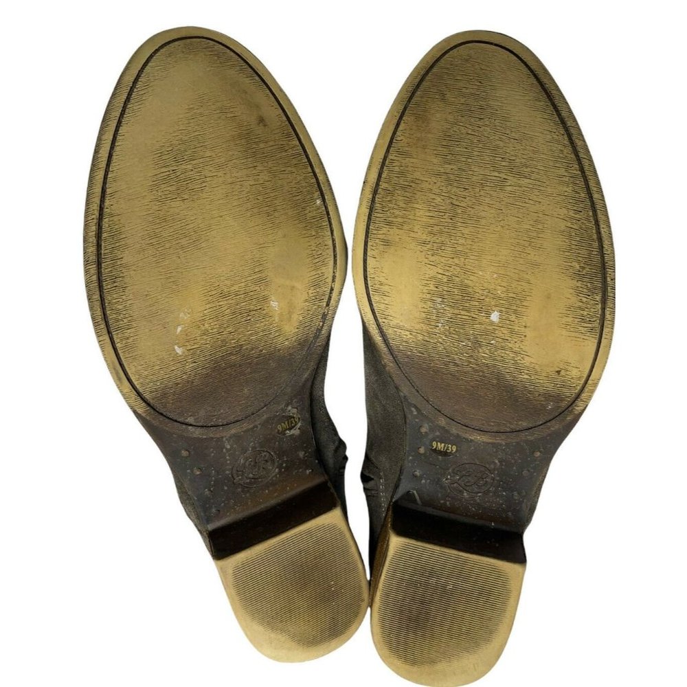 Lucky Brand Shoes Womens 9 Brenon Iron Gray Suede Leather Ankle Zip Booties - Picture 10 of 12